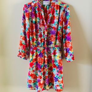 Charles Henry long sleeve floral dress